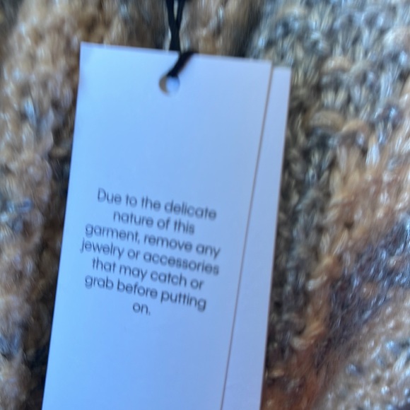 Calvin Klein open stitch hounds tooth funnel neck sweater - Picture 6 of 6